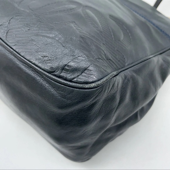 LOEWE Anagram Leather Navy Tote Bag - Picture 10 of 16